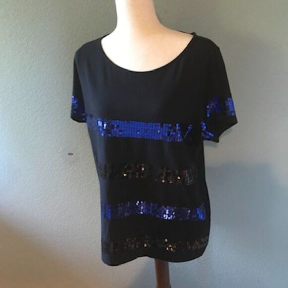 Style & Co Sparkle Short Sleeve Top 1X - Picture 4 of 6